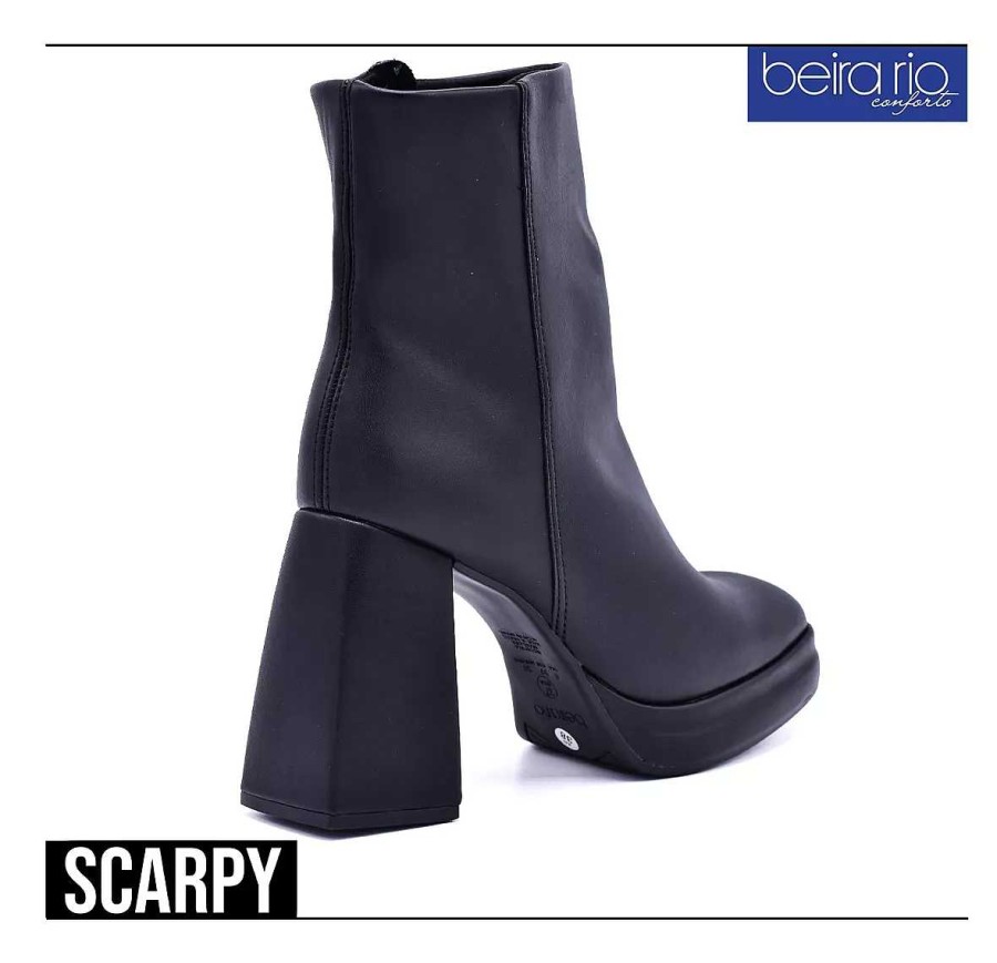 Botas Y Botinetas Scrapy | Botas Mujer Beira Rio Ecocuero Taco 10Cm C/Plataforma Scarpy