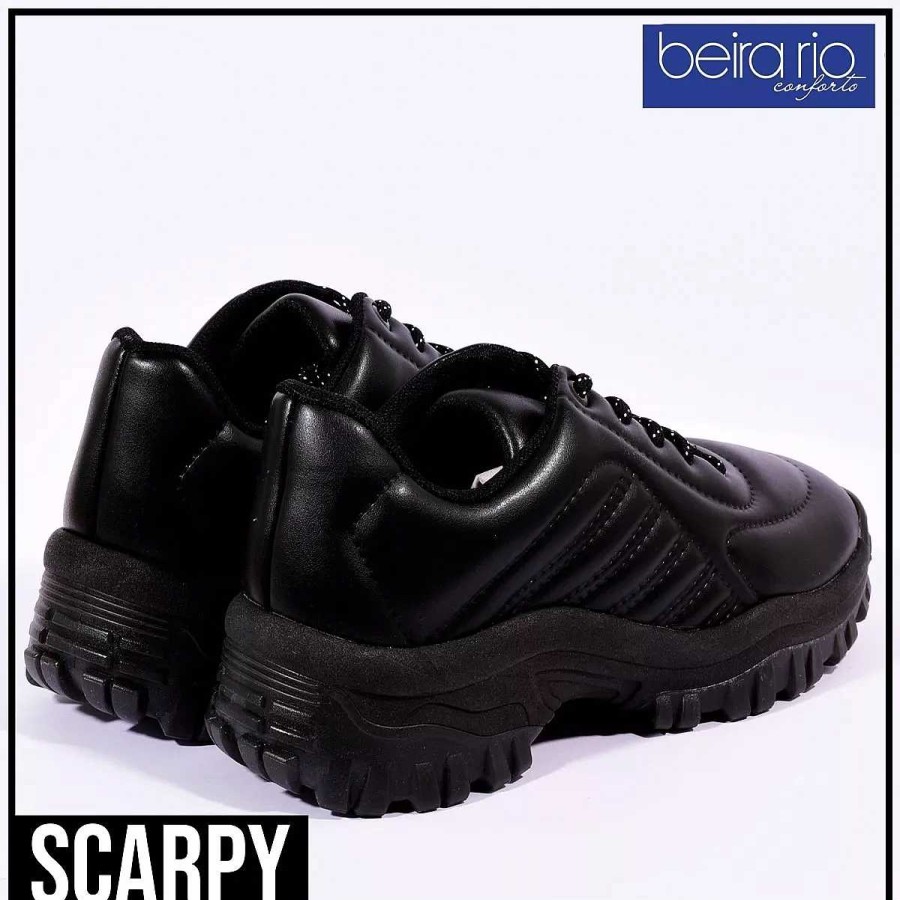 Zapatillas Scrapy | Zapatilla Mujer Beira Rio Urbana Eco Cuero C/Cordones Scarpy