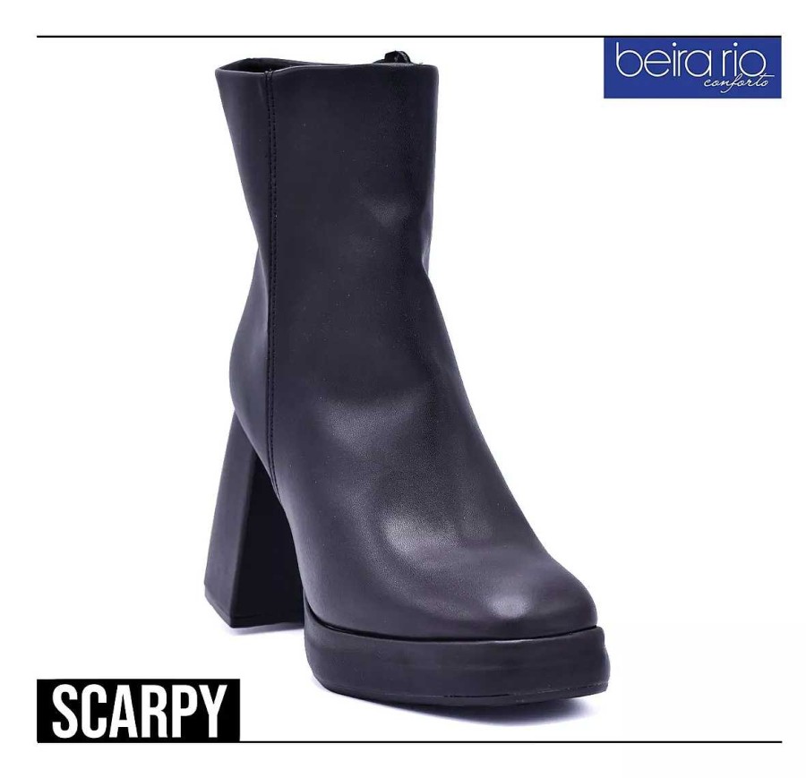 Botas Y Botinetas Scrapy | Botas Mujer Beira Rio Taco 10Cm C/Plataforma Ecocuero Scarpy