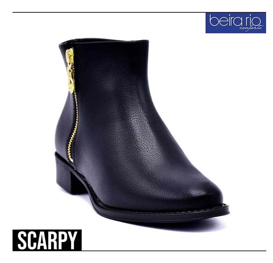 Botas Y Botinetas Scrapy | Botas Mujer Beira Rio Eco Cuero Cana Baja Taco 3Cm Scarpy