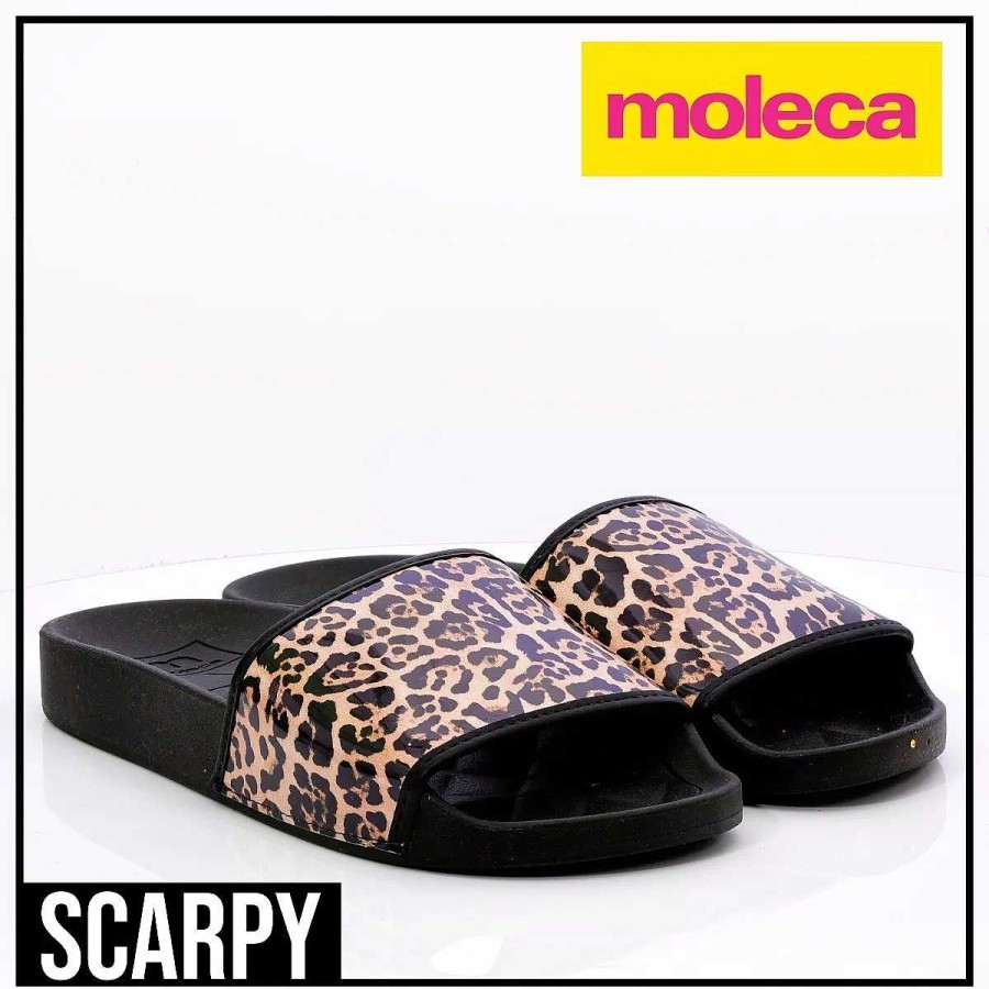 Sandalias Scrapy | Zapato Mujer Ojota Moleca Eco Cuero Animal Print By Scarpy