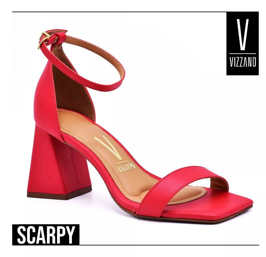 Stilletos Y Plataformas Scrapy | Sandalias Vizzano Eco Cuero C/Taco Cuadrado De 8Cm Scarpy