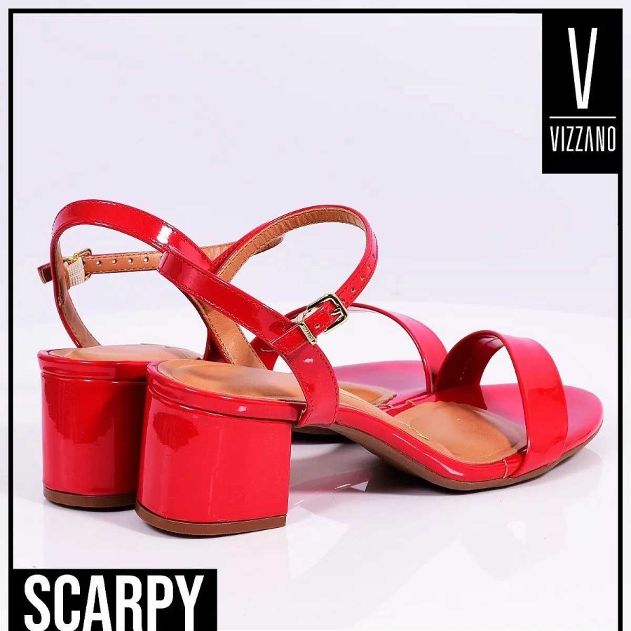 Stilletos Y Plataformas Scrapy | Zapatos Mujer Vizzano Taco Bajo Sandalia Charol Scarpy