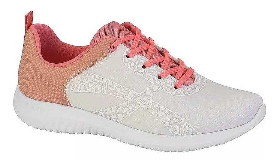 Zapatillas Scrapy | Zapatilla Mujer Actvitta Con Cordones Blanco Y Coral Scarpy