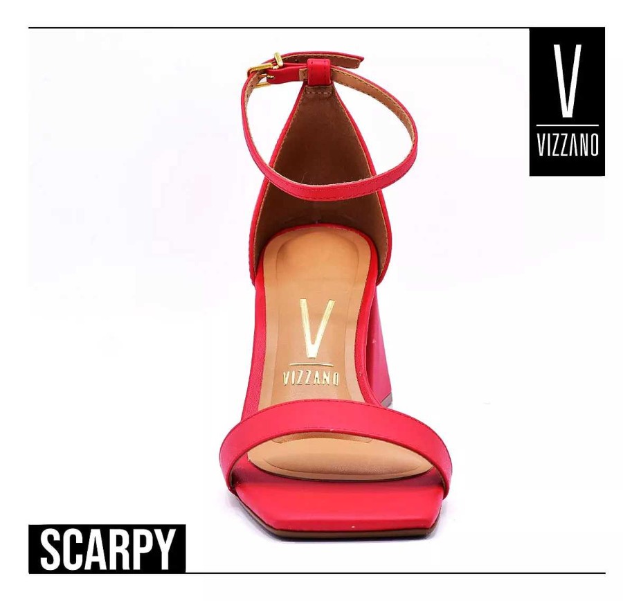 Stilletos Y Plataformas Scrapy | Sandalias Vizzano Eco Cuero C/Taco Cuadrado De 8Cm Scarpy