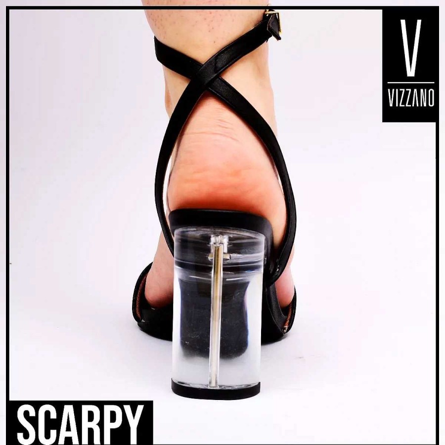 Stilletos Y Plataformas Scrapy | Sandalias Vizzano C/Tiras Ecocuero Taco Cristal 8,5Cm Scarpy