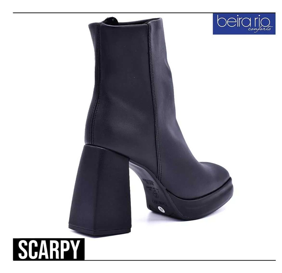 Botas Y Botinetas Scrapy | Botas Mujer Beira Rio Taco 10Cm C/Plataforma Ecocuero Scarpy