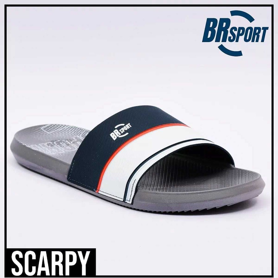 Hombre Scrapy | Ojotas Slide Hombre Br Sport Suela Y Tira De Goma Scarpy